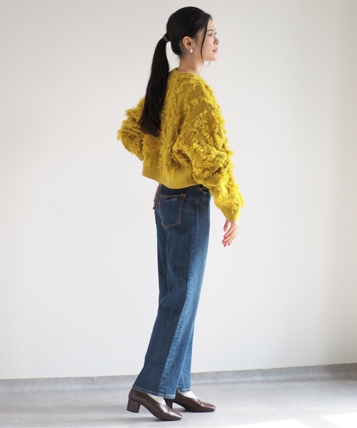 cepo（セポ）の「フリンジジャガードニット（ニット/セーター・レディース・オフホワイト/ブルー/イエロー/ブラック・M）」の21枚目の写真