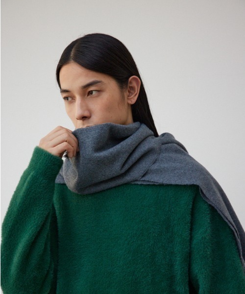 AZUL by moussy（アズールバイマウジー）の「ソフトタッチマフラー（マフラー・メンズ・ブラック/ベージュ系その他/アイボリー/ブルー/ブラック系その他/グレー・FREE）」の5枚目の写真
