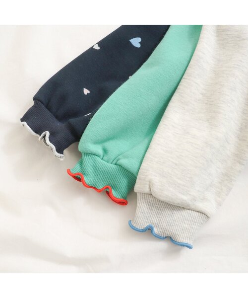apres les cours(アプレレクール)の「【あったか】ロゴ・総柄ティアード裏シャギーワンピース(ワンピース・キッズ・ネイビー/ライトグレー/ミント・110/80/130/90/100/140/120)」の5枚目の写真