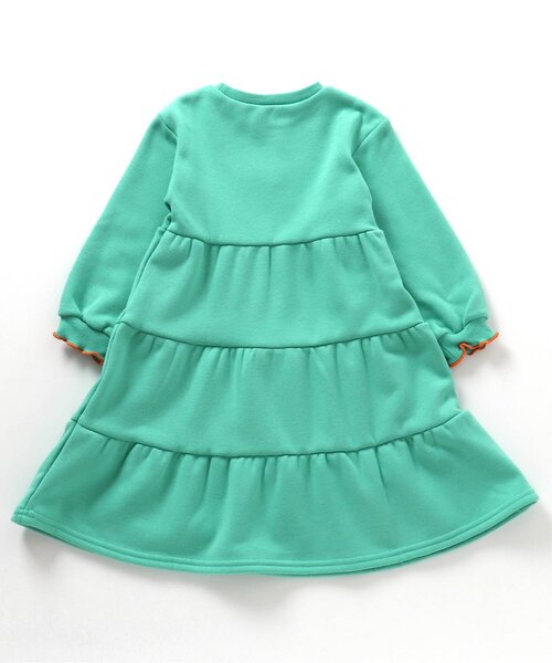 apres les cours(アプレレクール)の「【あったか】ロゴ・総柄ティアード裏シャギーワンピース(ワンピース・キッズ・ネイビー/ライトグレー/ミント・110/80/130/90/100/140/120)」の9枚目の写真