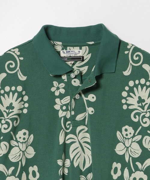 MEN〉SUN SURF × BEAMS GOLF / 別注 ハワイアンスカルボーダー ポロシャツ