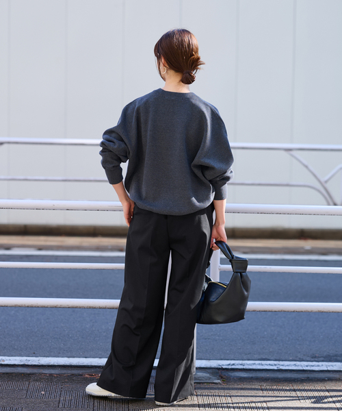 ウォッシャブルトロタックワイドパンツ（スラックス