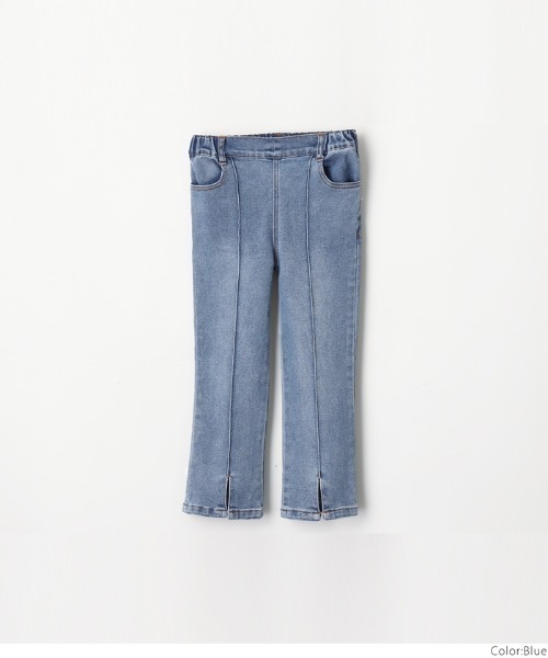 coca（coca）（コカ）の「キッズ デニム裾スリットセミフレアパンツ（デニムパンツ・キッズ・ブルー・140/130/120/110）」の8枚目の写真