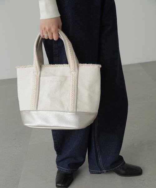 FREE'S MART(フリーズマート)の「◆フリンジトートバッグ(トートバッグ・レディース・ゴールド/シルバー/ホワイト・フリ-)」の1枚目の写真