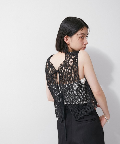 【未使用】アダムエロペ　レースジレ Adam et Rope' - 【超美品】Adam et rope クロシェレースジレ