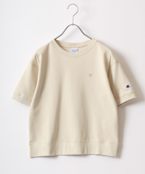 Champion(チャンピオン)の「Champion(チャンピオン)半袖スウェットトレーナー レディース/プルオーバートップス(スウェット・レディース・オフホワイト/ネイビー/グレー/ブラック/ナチュラル/ライトブルー/サーモンピンク/イエロー/ブルー系/ブラウン・L/M)」の5枚目の写真
