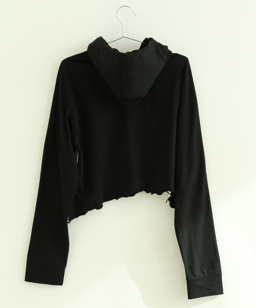 VIS（ビス）の「【reheat】ハートプリントフーディ【洗える】（Tシャツ/カットソー・レディース・ブラック・FREE）」の3枚目の写真