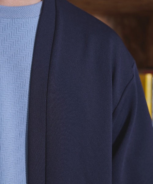 UNION STATION（ユニオンステーション）の「カットカルゼWフェイス7分袖カーディガン（カーディガン/ボレロ・メンズ・ブルー/ブラック/ネイビー・LL/M/L）」の20枚目の写真