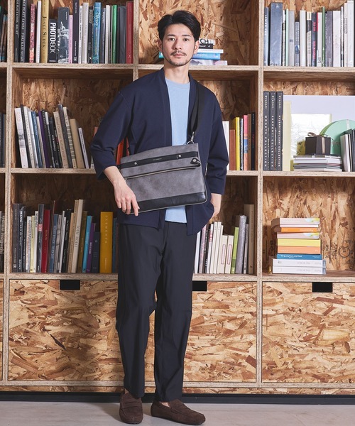 UNION STATION（ユニオンステーション）の「カットカルゼWフェイス7分袖カーディガン（カーディガン/ボレロ・メンズ・ブルー/ブラック/ネイビー・LL/M/L）」の21枚目の写真