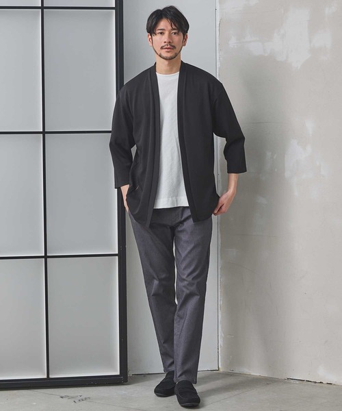 UNION STATION（ユニオンステーション）の「カットカルゼWフェイス7分袖カーディガン（カーディガン/ボレロ・メンズ・ブルー/ブラック/ネイビー・LL/M/L）」の5枚目の写真