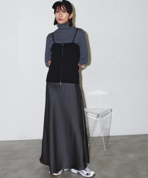 Auntie Rosa Holiday（アンティローザホリデー）の「サテンマーメイドフレアスカート（スカート・レディース・ベージュ/ブラック/アイボリー/グレー/ピンク/ブルー・FREE）」の11枚目の写真