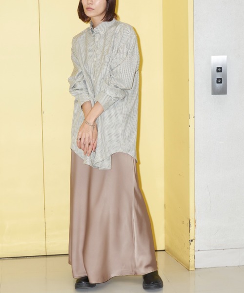 Auntie Rosa Holiday（アンティローザホリデー）の「サテンマーメイドフレアスカート（スカート・レディース・ベージュ/ブラック/アイボリー/グレー/ピンク/ブルー・FREE）」の9枚目の写真