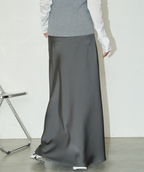 Auntie Rosa Holiday（アンティローザホリデー）の「サテンマーメイドフレアスカート（スカート・レディース・ベージュ/ブラック/アイボリー/グレー/ピンク/ブルー・FREE）」の14枚目の写真