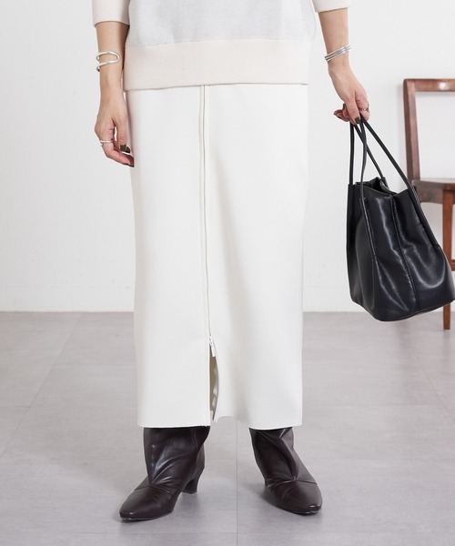 SHENERY（シーナリー）の「ダブルZIPポンチタイトスカート（スカート・レディース・アイボリー/ブラック・38/36）」の5枚目の写真