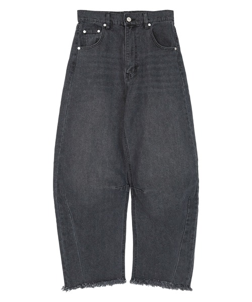 UR'S（ユアーズ）の「ラインカーブデニム（デニムパンツ・レディース・ブルー/ブラック・M/L）」の4枚目の写真