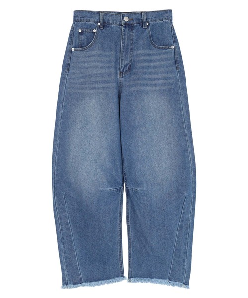 UR'S（ユアーズ）の「ラインカーブデニム（デニムパンツ・レディース・ブルー/ブラック・M/L）」の3枚目の写真
