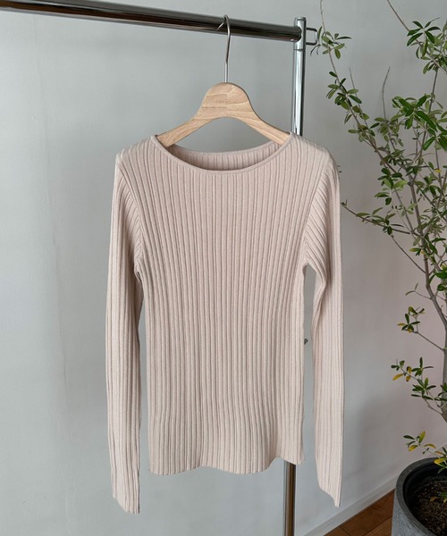 Doux archives（ドゥアルシーヴ）の「マルチリブニット（ニット/セーター・レディース・アイボリー/グレイッシュベージュ/ブラック・FREE）」の2枚目の写真