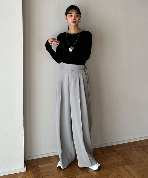 Doux archives（ドゥアルシーヴ）の「マルチリブニット（ニット/セーター・レディース・アイボリー/グレイッシュベージュ/ブラック・FREE）」の13枚目の写真