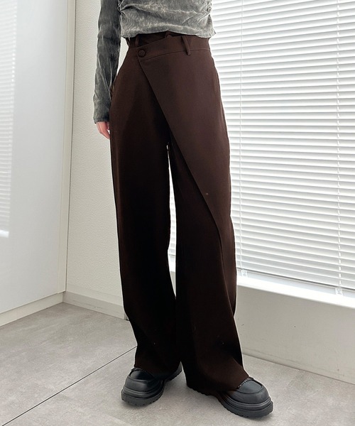solleim（ソルレム）の「[全骨格美脚見え]ラップセミワイドスラックス（その他パンツ・レディース・ブラック/グレー/ブラウン・M/S）」の3枚目の写真