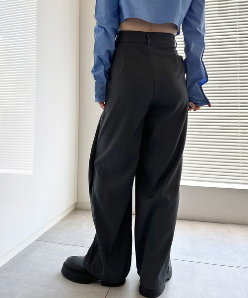 solleim（ソルレム）の「[全骨格美脚見え]ラップセミワイドスラックス（その他パンツ・レディース・ブラック/グレー/ブラウン・M/S）」の9枚目の写真
