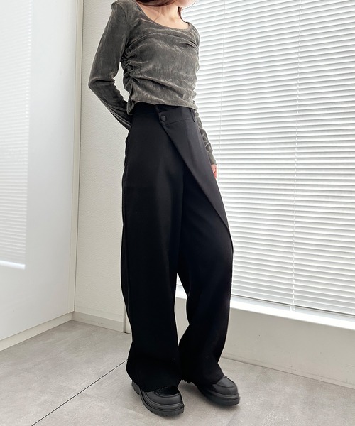 solleim（ソルレム）の「[全骨格美脚見え]ラップセミワイドスラックス（その他パンツ・レディース・ブラック/グレー/ブラウン・M/S）」の15枚目の写真