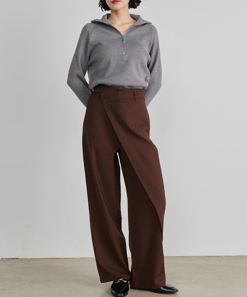 solleim（ソルレム）の「[全骨格美脚見え]ラップセミワイドスラックス（その他パンツ・レディース・ブラック/グレー/ブラウン・M/S）」の18枚目の写真