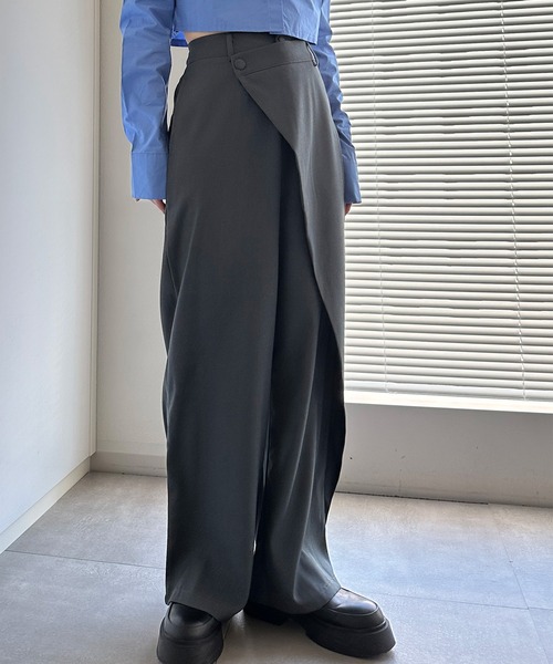 solleim（ソルレム）の「[全骨格美脚見え]ラップセミワイドスラックス（その他パンツ・レディース・ブラック/グレー/ブラウン・M/S）」の19枚目の写真