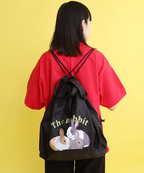 didizizi（ディディジジ）の「アニマルプリント　ナップサック（トートバッグ・レディース・ネイビー/ブラック/カーキ・FREE）」の2枚目の写真