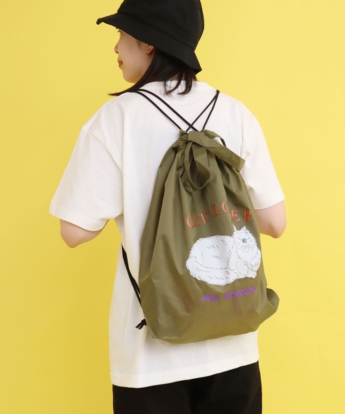 didizizi（ディディジジ）の「アニマルプリント　ナップサック（トートバッグ・レディース・ネイビー/ブラック/カーキ・FREE）」の14枚目の写真