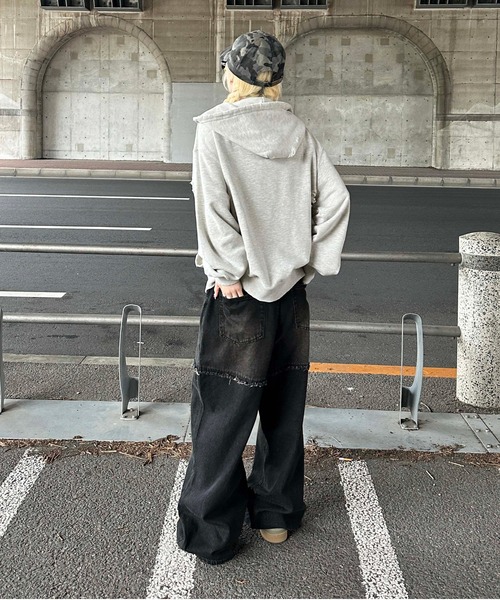 sedacle(セダクル)の「切り替えオーバーダイデニム(デニムパンツ・メンズ・ブラック/インディゴブルー・SMALL/LARGE/MEDIUM)」の12枚目の写真