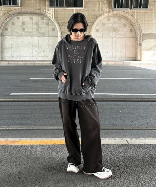 sedacle(セダクル)の「切り替えオーバーダイデニム(デニムパンツ・メンズ・ブラック/インディゴブルー・SMALL/LARGE/MEDIUM)」の15枚目の写真