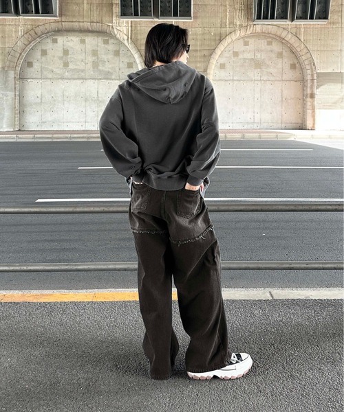 sedacle(セダクル)の「切り替えオーバーダイデニム(デニムパンツ・メンズ・ブラック/インディゴブルー・SMALL/LARGE/MEDIUM)」の16枚目の写真
