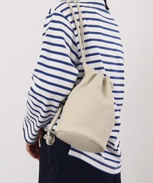 COOCO | 【牛革】シュリンクレザー 巾着型ボディBAG(ショルダーバッグ)