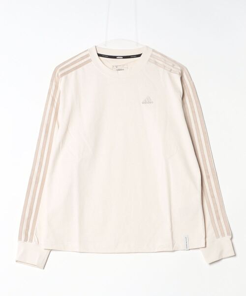 adidas（アディダス）の「アディダス adidas W ESS+ 3ST LS Tシャツ（Tシャツ/カットソー・レディース・ライトベージュ/ブラック/ライトグレー/ホワイト・S/M/L/XL）」の4枚目の写真