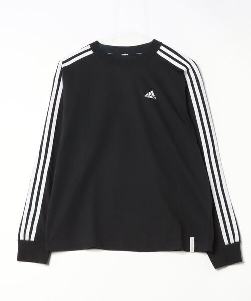 adidas（アディダス）の「アディダス adidas W ESS+ 3ST LS Tシャツ（Tシャツ/カットソー・レディース・ライトベージュ/ブラック/ライトグレー/ホワイト・S/M/L/XL）」の2枚目の写真