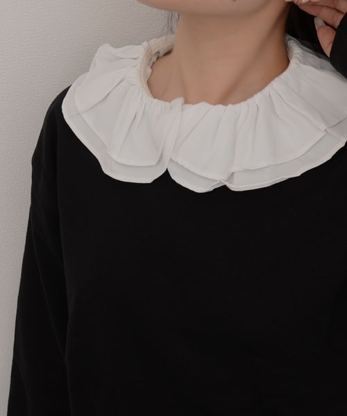 TONE SELECT GOODS（トーンセレクトグッズ）の「【resonance】フリルデザイン つけ襟/フェイクシャツ【マルチウェイ】（付け襟・レディース・ホワイト・FREE）」の5枚目の写真