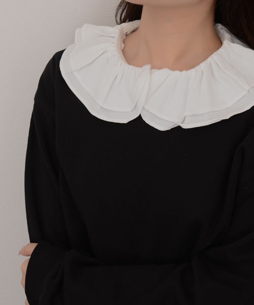 TONE SELECT GOODS（トーンセレクトグッズ）の「【resonance】フリルデザイン つけ襟/フェイクシャツ【マルチウェイ】（付け襟・レディース・ホワイト・FREE）」の6枚目の写真