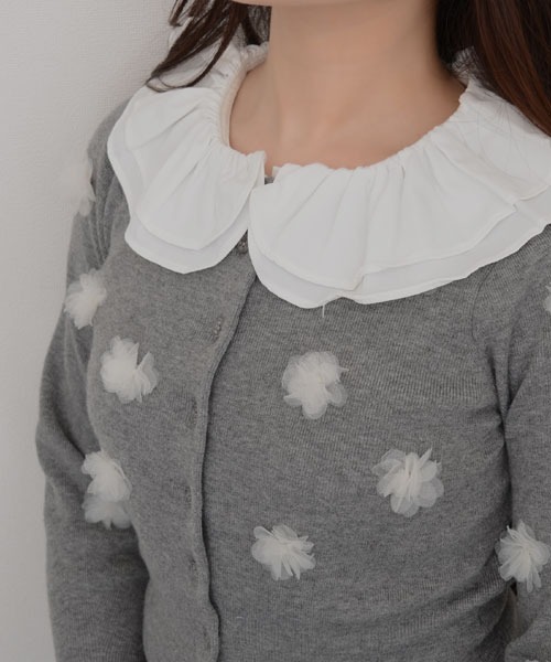 TONE SELECT GOODS（トーンセレクトグッズ）の「【resonance】フリルデザイン つけ襟/フェイクシャツ【マルチウェイ】（付け襟・レディース・ホワイト・FREE）」の7枚目の写真