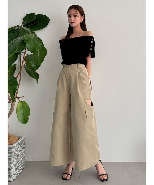 dazzlin（ダズリン）の「クロップドオフショルニットプルオーバー（ニット/セーター・レディース・オフホワイト/グレー/ブラック/ピンク/オレンジ・FREE）」の16枚目の写真