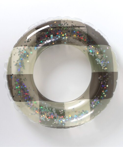 BREEZE（ブリーズ）の「クリアチェック　リングフロート（ラメ）（スイムグッズ・キッズ・ブラック/ピンク/レッド/イエロー・MEDIUM/SMALL）」の2枚目の写真