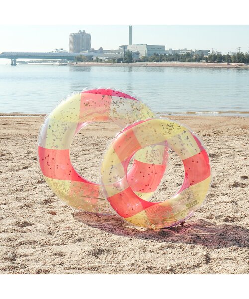 BREEZE（ブリーズ）の「クリアチェック　リングフロート（ラメ）（スイムグッズ・キッズ・ブラック/ピンク/レッド/イエロー・MEDIUM/SMALL）」の9枚目の写真