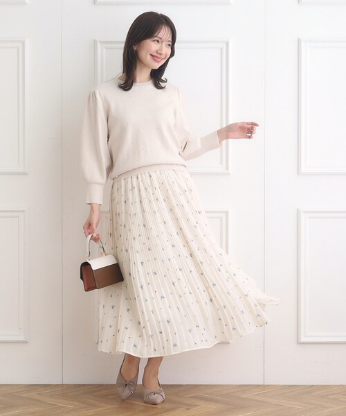 【未使用】36,300円 boussoleブソル花柄プリーツスカートSAMPLE 未使用】36,300円 boussoleブソル花柄プリーツスカートSAMPLE