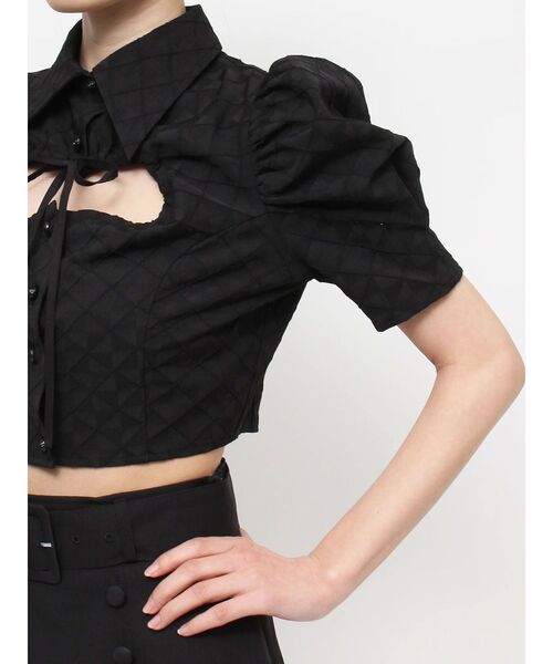 EATME（イートミー）の「ギャザーデコルテブラウス（シャツ/ブラウス・レディース・ブラック/オフホワイト・FREE）」の12枚目の写真