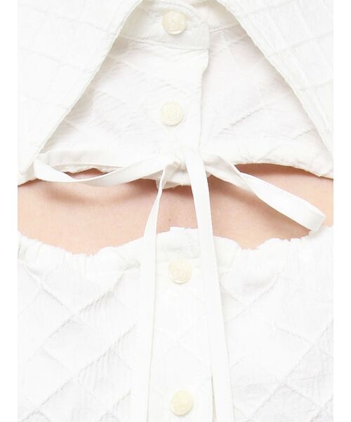 EATME（イートミー）の「ギャザーデコルテブラウス（シャツ/ブラウス・レディース・ブラック/オフホワイト・FREE）」の16枚目の写真