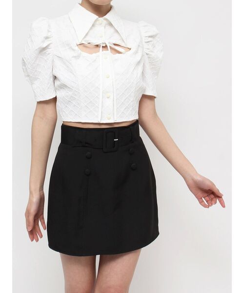 EATME（イートミー）の「ギャザーデコルテブラウス（シャツ/ブラウス・レディース・ブラック/オフホワイト・FREE）」の18枚目の写真