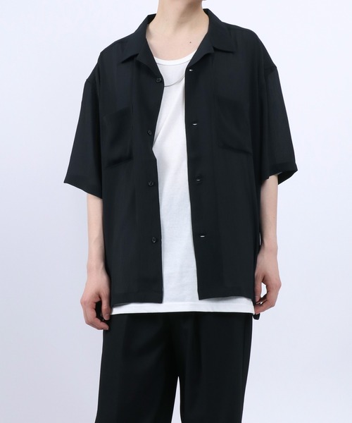 ANPAS（アンパス）の「Willow Fabric Open Collar Shirt/楊柳 オープンカラーシャツ メンズ レディース（シャツ/ブラウス・メンズ・ライトグリーン/ホワイト/サックスブルー/ブラック・LL/L/M）」の12枚目の写真