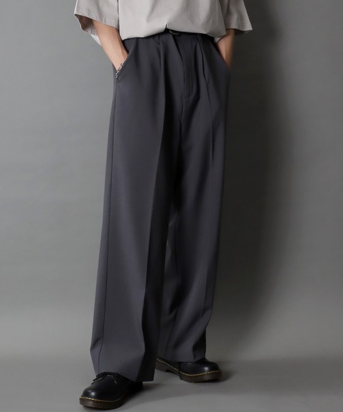 SITRY（シトリー）の「SITRY 1Tuck Drape Semi Wide Straight Pants/別注 1タック ドレープ セミワイド ストレートパンツ スラックス（スラックス・メンズ・ホワイト/モカ/チャコール/ブラック/アイボリー・S/L/M/LL）」の22枚目の写真