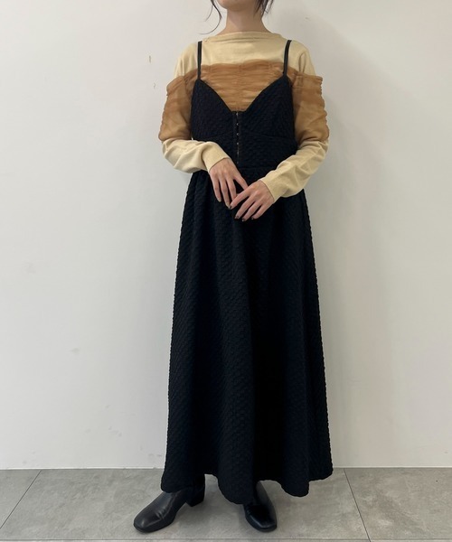 【セール】ふくれジャガードホックキャミワンピース（ワンピース）｜byYOUANCE（バイユアンス）