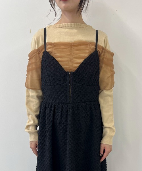 【セール】ふくれジャガードホックキャミワンピース（ワンピース）｜byYOUANCE（バイユアンス）