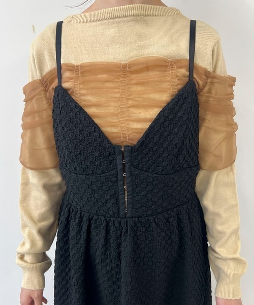 【セール】ふくれジャガードホックキャミワンピース（ワンピース）｜byYOUANCE（バイユアンス）